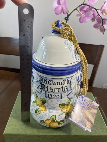 Large Dicamillo Biscotti 1920 Hand Painted Cookie Jar made in Italy. 12”. *READ* - Bild 10 von 11