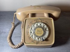 Vintage GTE Automatic Electric Model 80 Rotary Telephone Beige Tan Phone 1975