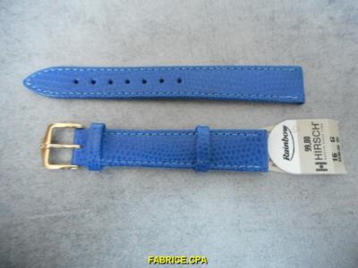 Bracelet De Montre Hirsch 'Rainbow' Lézard - Taille 16 - Jaune/Marron Neuf