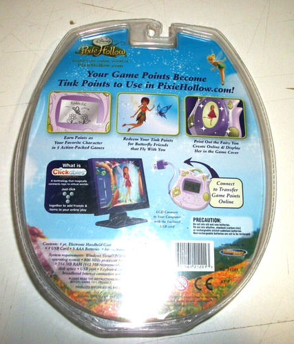 DISNEY FAIRIES PIXIE HOLLOW HANDHELD CLICKABLE FAIRY GAME W/5 GAMES , NEW - Picture 2 of 2