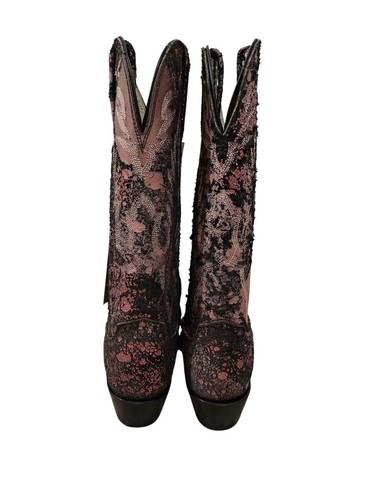 Lucchese Distressed Goat Leather Cowgirl Boot NWOB 5.5B - Picture 6 of 11