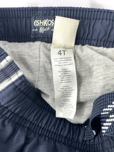 OshKosh B'gosh Navy Blue Track Pants Size 4T Lined Leg Zip Toddler Stripes - Picture 8 of 13