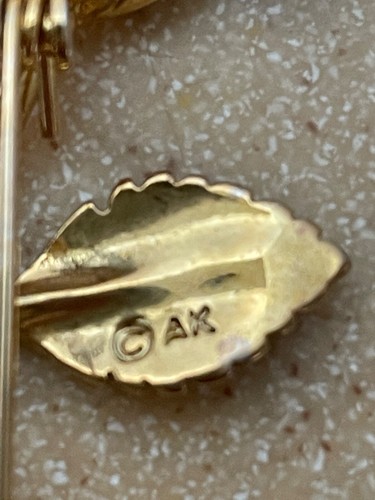 Vintage AK Anne Klein  Mesh flower Rose  Brooch Pin Gold Tone Metal    M124 - Picture 6 of 7