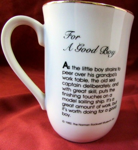 Norman Rockwell Tasse "For A Good Boy" 1982 Goldrand - Bild 2 von 8