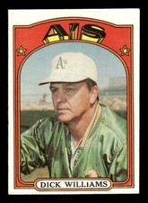 1972 Topps Baseball Dick Williams #137 - Oakland Athletics SURFACE
