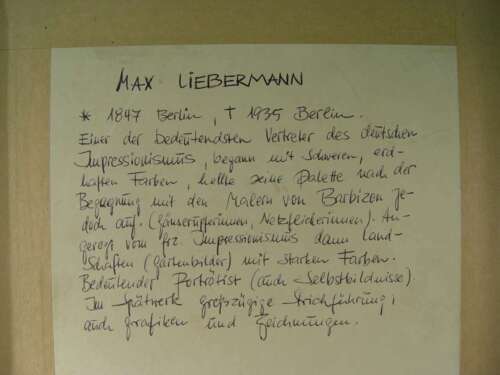 #83: Max Liebermann: Lithografie, Pferde und Menschen vor Burgkulisse, auf Japan - Bild 6 von 6