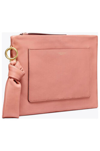Tory Burch Beau Pouch (Large Clutch) In Tramonto, NEW