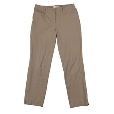 Talbots Tan Straight Leg Dress Pants Flat Front Size 4 Cotton Rayon Spandex