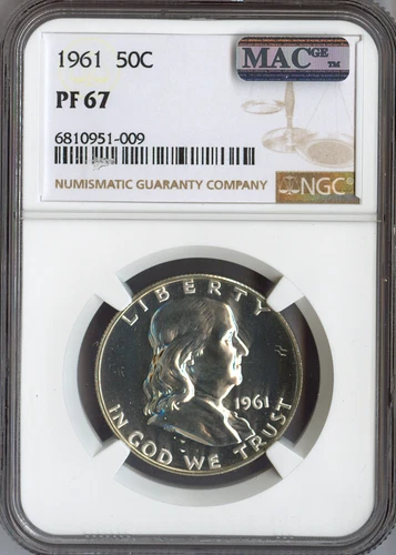 1961 Franklin Half Dollar Proof Silver NGC PF67 MAC QUALITY✔️