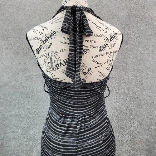 Papaya Maxikleid Damen Medium schwarz Neckholder lang fließend tiefer Ausschnitt - Bild 9 von 12