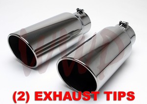 Polished Stainless Steel Bolt On Rear Exhaust Tip 5/" Inlet 10/" Outlet 18/" Long