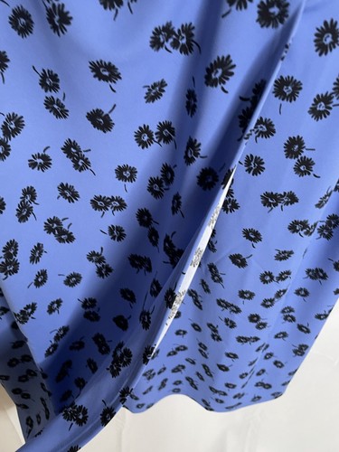 Talbots Womems Plus Size 2X Faux Wrap Midi Dress Blue Black Floral 3447 - Picture 6 of 9