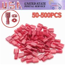 AWG22-16 Gauge Nylon Wire Crimp Female Insulated Spade Connector Terminals Red