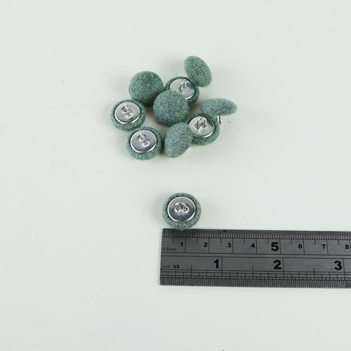 Seafoam Duck Egg Recycled Wool Upholstery Furnishing Loop Back Buttons 17mm 21mm - Picture 3 of 3