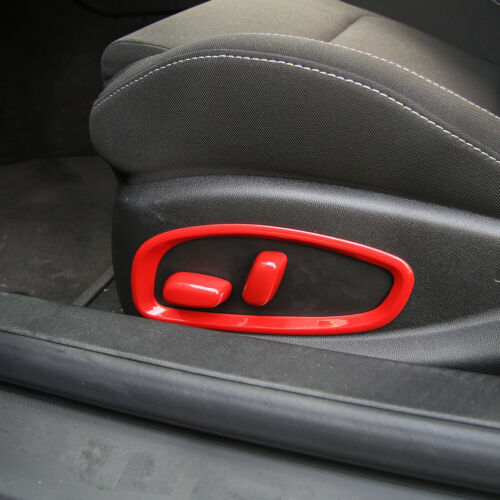 2X Anillo de cubierta de botón de ajuste de asiento para Chevrolet Camaro 2017+ accesorios rojos - Imagen 6 de 10