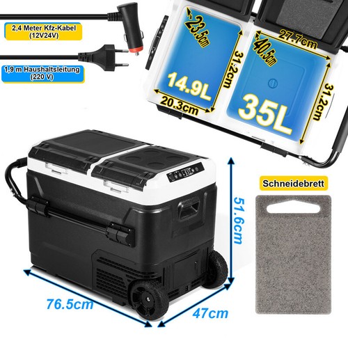 Kompressor Kühlbox 50L Kühlschrank Kühl Isolier Camping Auto Gefrierbox Boot - Photo 3/10