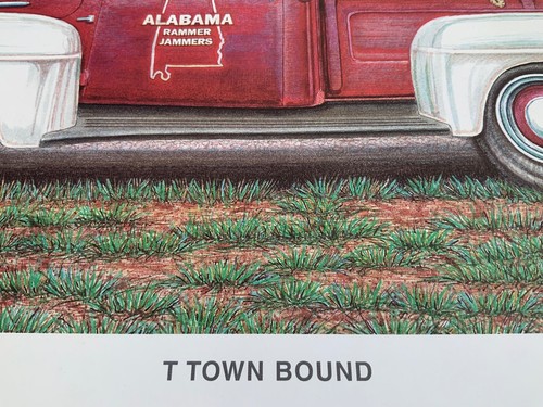 University of Alabama Crimson Tide Big Al Limited Edition Print T town Bound - Picture 2 of 20