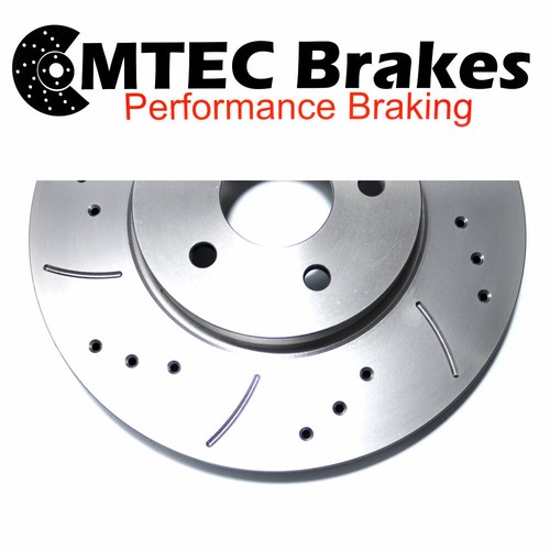 Citroen DS3 1.6 Vti 09-15 Rear Brake Discs Pads 249mm Drilled Grooved - Imagen 3 de 6