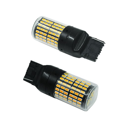 2x W21W No Hyper Flash 144-SMD Bright Amber Turn Signal Light 7440 T20 LED Bulbs - Picture 4 of 12