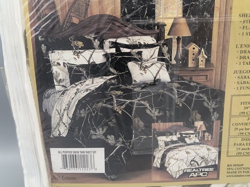 Realtree Indoor Snow Camo Twin Bettwäsche Set, weiße Camouflage Bettwäsche - neu - Bild 4 von 7