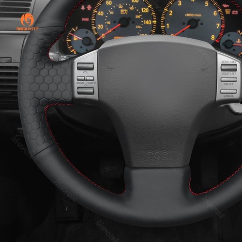 MEWANT Embossed PU Leather Steering Wheel Cover Wrap for Infiniti G35 2003-2006 - Picture 4 of 10