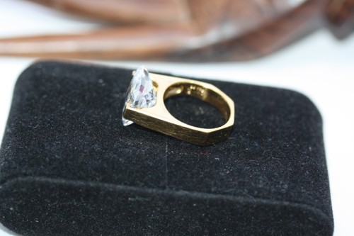 Bague de fiançailles vintage Finlande argent sterling rayonnant 10 CT CZ mariage CC taille 6 - Photo 13 sur 21