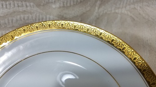 Charles Ahrenfeldt Limoges Depose para Higgins & Seiter NY 6,25" placa de borde dorado - Imagen 7 de 13