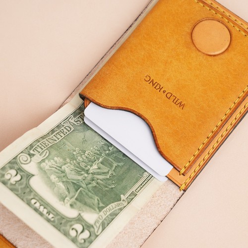 Cartera a Presión de Cuero Diseño Tea-Rex - Acabado Pátina - Imagen 25 de 53
