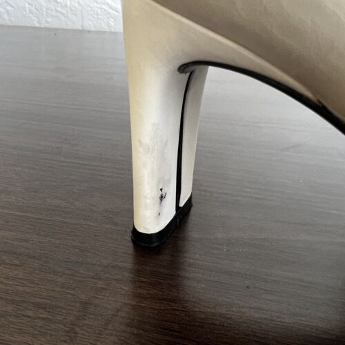 CHARLES JOURDAN Paris 90’s 90s Avant Garde Bone White Leather Vintage Heels 7.5 - Picture 10 of 12