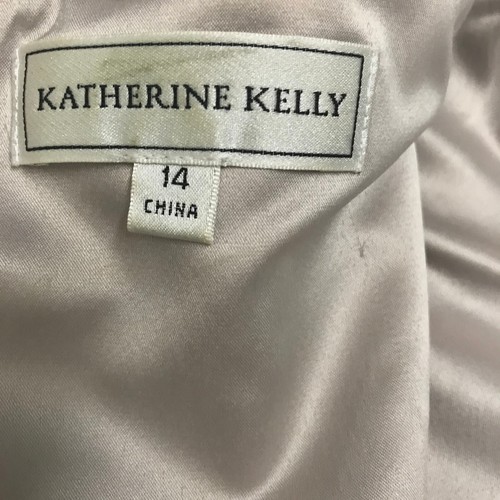 KATHERINE KELLY Sheath Dress Size 14 Lined Embroidered Lace Back Zip Sleeveless - Picture 5 of 7