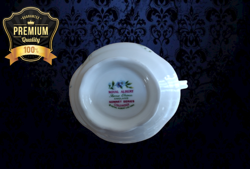 Taza de té Royal Albert Coleridge serie soneto Inglaterra flores púrpuras - Imagen 4 de 4