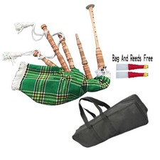 Irish Green Baby Toy Mini Bagpipe with Cover  Cord Free Bag and Reed Gift-TC