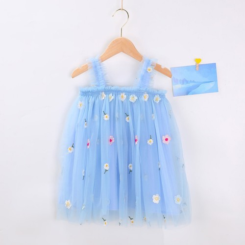 Kids Girls Casual Layered Tulle Dresses Princess Birthday Party Beach Dress 1-6Y - Picture 17 of 54
