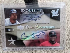 PRINCE FIELDER + CARLOS LEE #rd 2 /10 Exquisite Rookie Signatures Dual RC AUTO