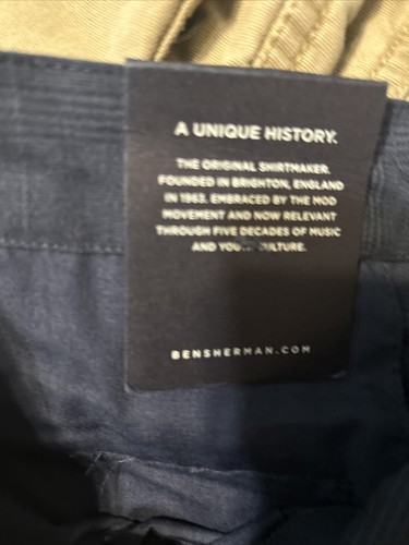 Ben Sherman Slim Stretch Chino Dark Navy Size 36 x 30 New with Tags - Picture 11 of 12