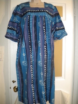 Caftan Dress Size L 100% Cotton 