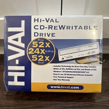 HI-VAL CD-Rewritable Drive 52X Write 24x ReWrite 52x read New NIB Sealed