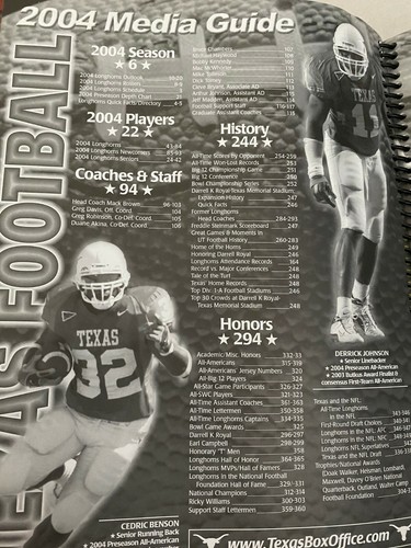 2004 NCAA COLLEGE FOOTBALL MEDIA GUIDE UT UNIVERSITY OF TEXAS LONGHORNS RARE OLD - Picture 3 of 3