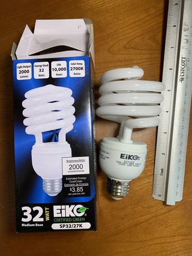 Eiko SP32/27K 32W 120V 2700K Spiral Shaped Lamp Bulb - Picture 7 of 7