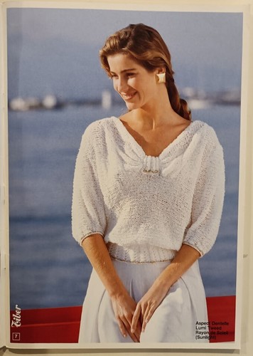 Lot Tiber Knitting Pattern Booklets 26 & 33 Sweaters Cardigan Vest Tops Women's - Picture 3 of 7