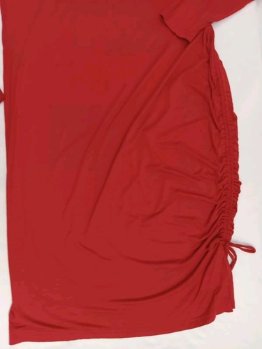 Rushed Bodycon Midi Maternity Dress Isabel by Ingrid & Isabel Red XL Long Sleeve - Picture 6 of 17