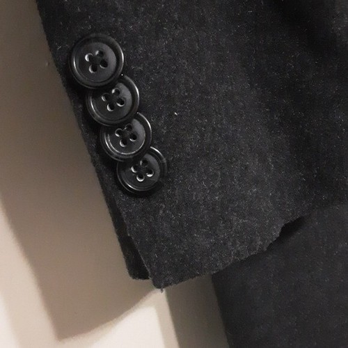 Kirkland signature pea coat men 44L long cashmere wool black button down luxury - Imagen 4 de 11