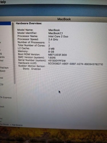 Apple Macbook Mid-2010 2.4ghz Intel Core 2 Duo, 8gb ram - Picture 3 of 11