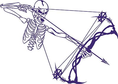 Skeleton Bow Arrow Hunter Skull Hunting Car Truck Window Vinyl Decal Sticker
