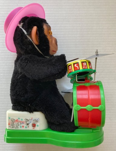 Chimpee One Man Drummer Chimp Vintage Battery Operated Peler Toys Monkey - Picture 5 of 14