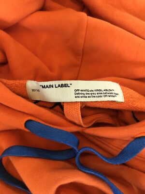 Off White Orange & Black Abstract Arrows Slim Hoodie Size