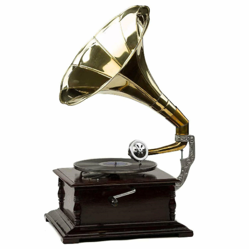 Grammophon mit Messinghorn ~ Schallplattenspieler - 78 1/min Vinyl Phonograph - Bild 2 von 2