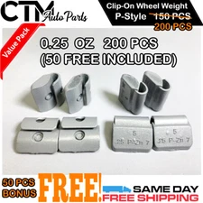 200 PCS CLIP ON WHEEL WEIGHT BALANCE P STYLE 0.25OZ PER PIECE