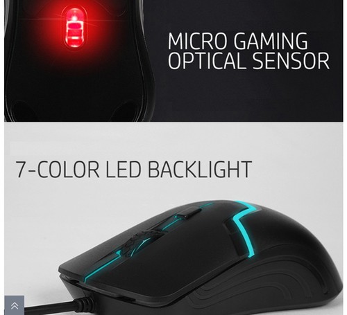 HP GK1100 Gaming Gear Combo Keyboard + Mouse 6 Color LED Back Light - Picture 10 of 12