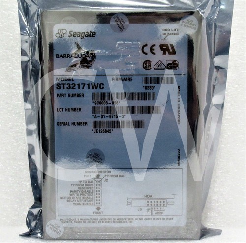 ST32171WC Seagate BARRACUDA 2.16GB 7.2K 512KB Ultra 80Pin 3.5" SCSI Hard Drive - Picture 1 of 2
